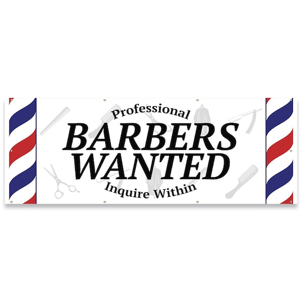 Professional Barbers Wanted Banner Concession Stand Food Truck Single Sided
